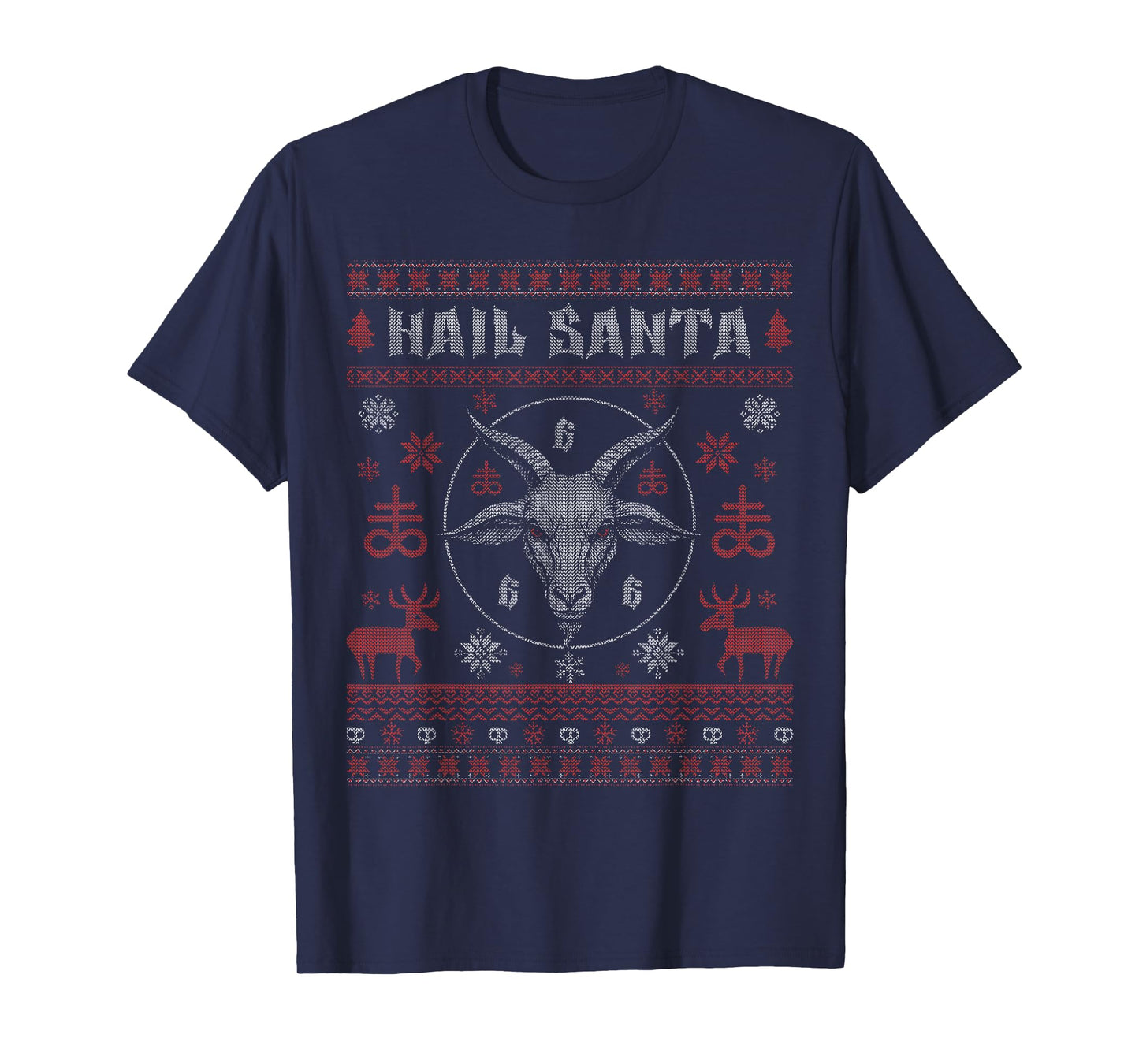 Hail Santa Heavy Pagan Solstice Gothic Ugly Christmas T-Shirt