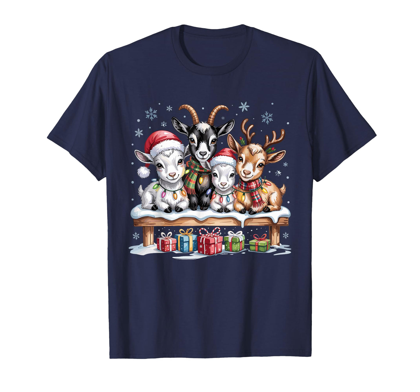Goat Christmas Cute Farm Animal Funny Holiday Pajamas T-Shirt