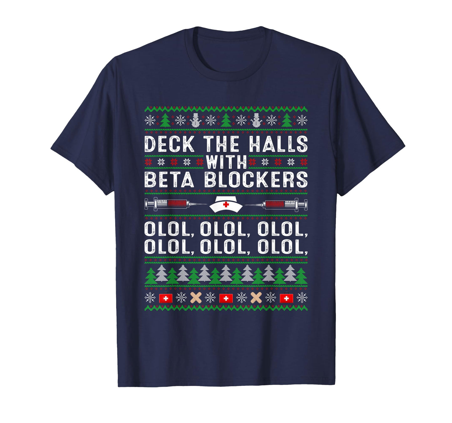 Nurse Ugly Christmas Sweaters Funny Nurselife Nursing Xmas T-Shirt