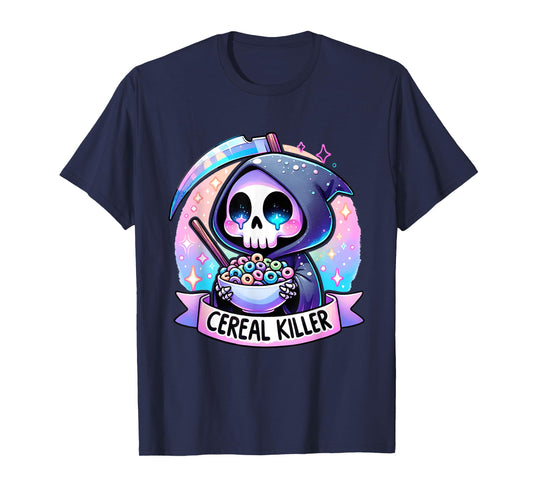 Cereal Killer Breakfast Cereal Bowl Cereals Skull Skeleton T-Shirt