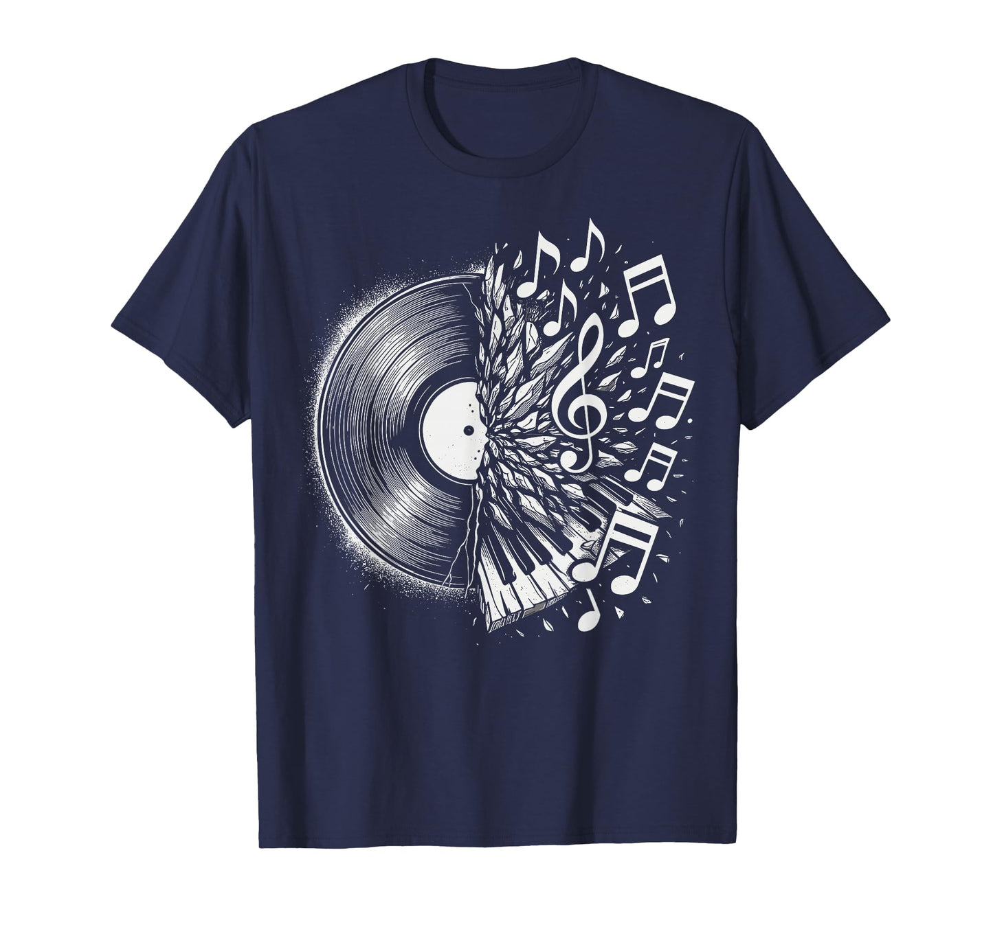 Vinyl Record Music Notes Retro Piano T-Shirt