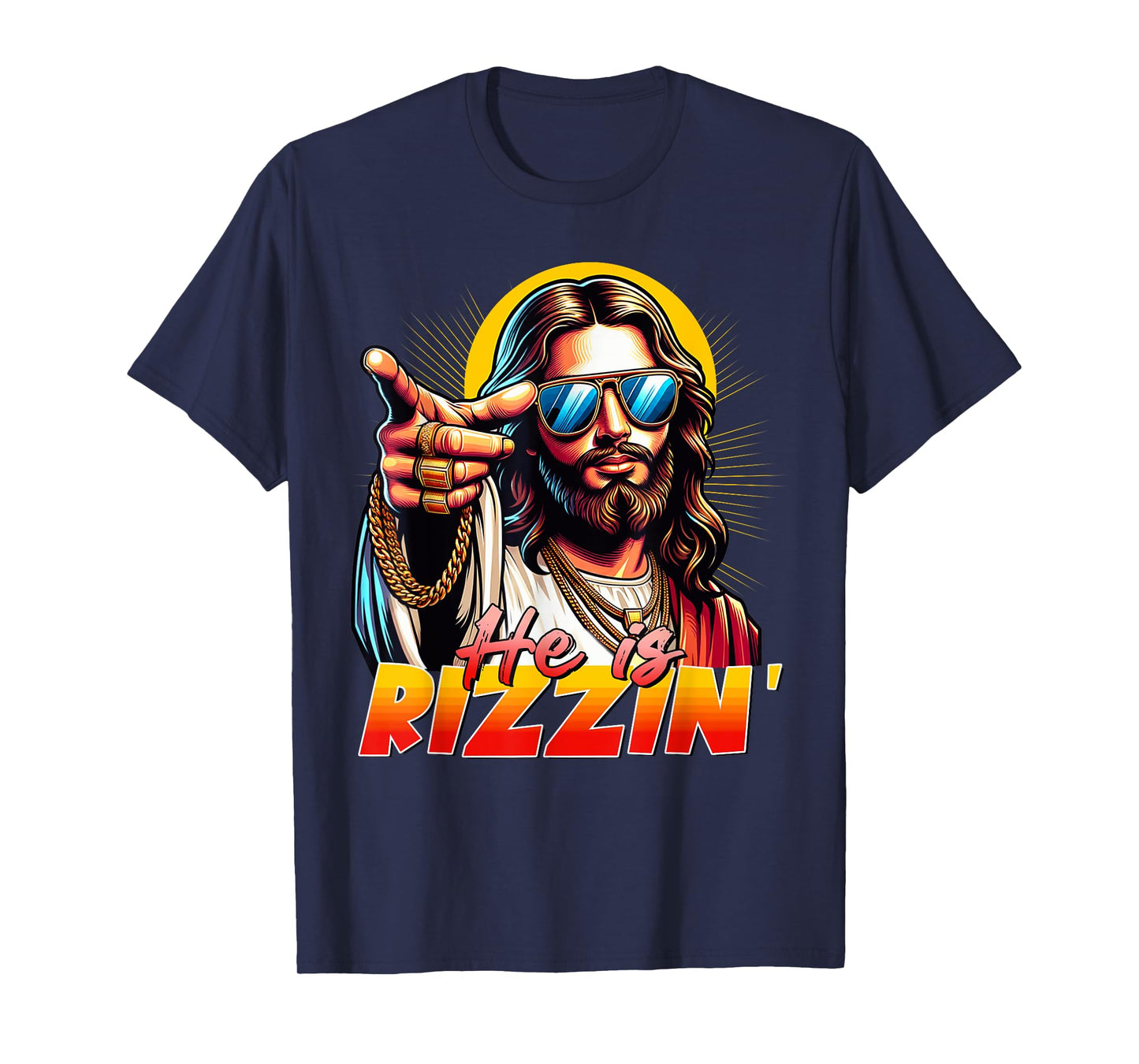 He Is Rizzin' Funny Jesus Christian Happy Easter Eggs Hunt T-Shirt