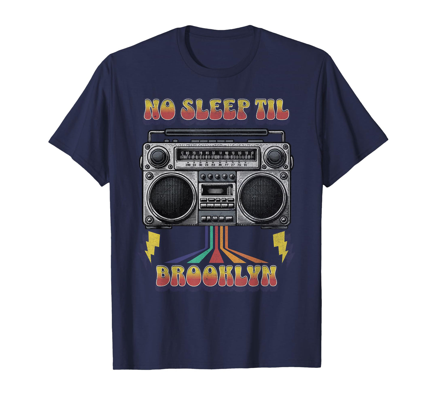 Vintage No Sleep Til Brooklyn Retro Style Stereo Radio T-Shirt