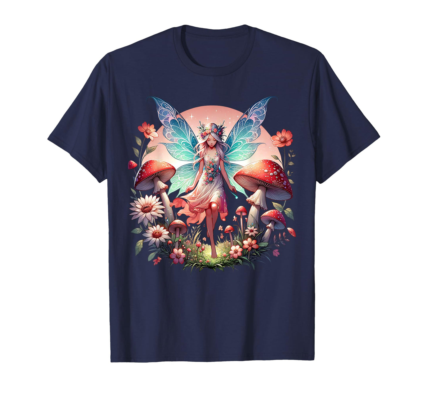 Enchanted Forest Fairy Fantasy Mystical Butterfly & Floral T-Shirt