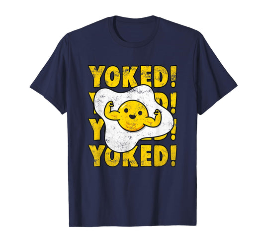Yoked Bodybuilding Egg Yolk Bulking Men Funny Gym T-Shirt