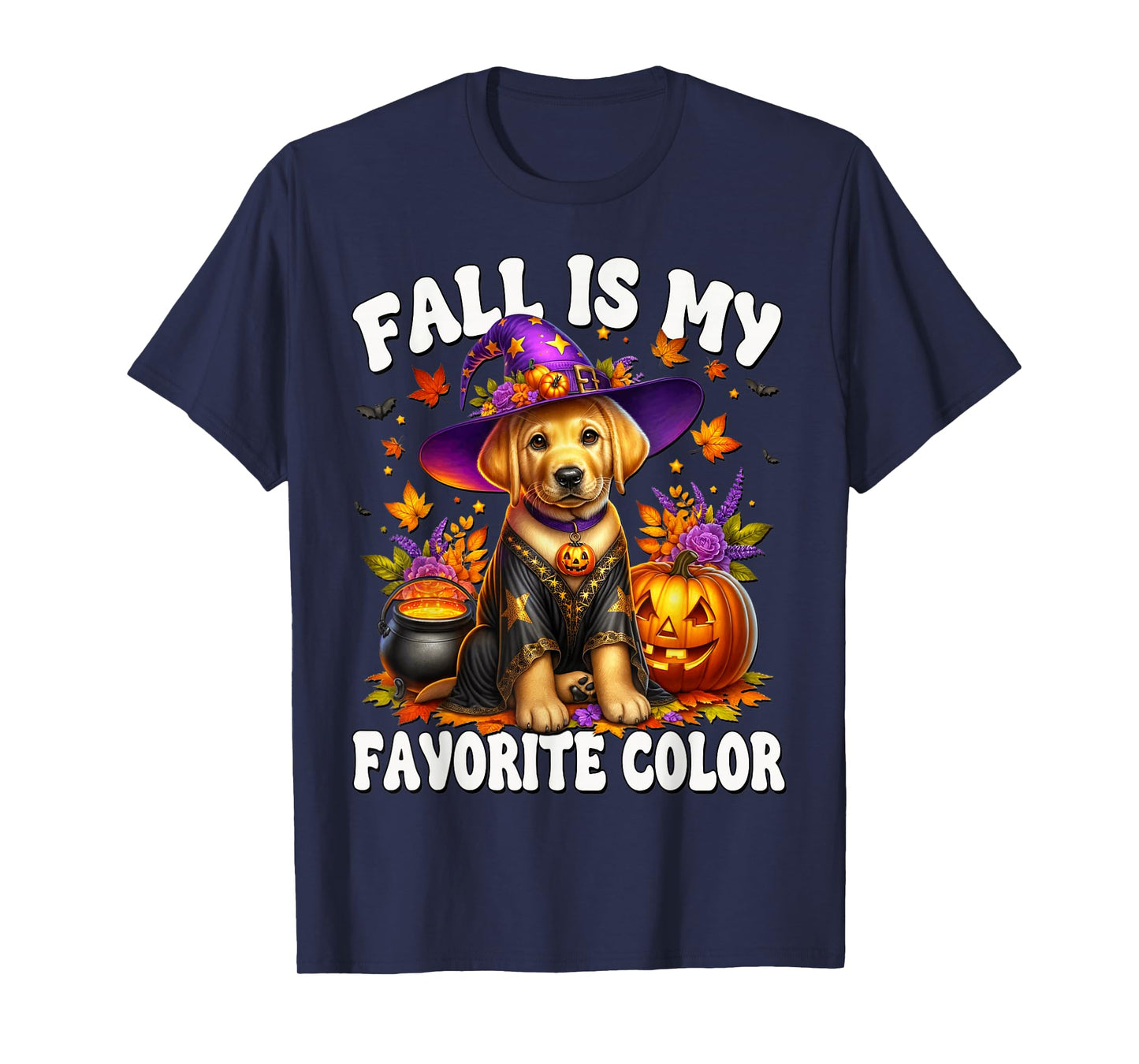 Fall is My Favorite Color Golden Retriever Halloween Dog T-Shirt