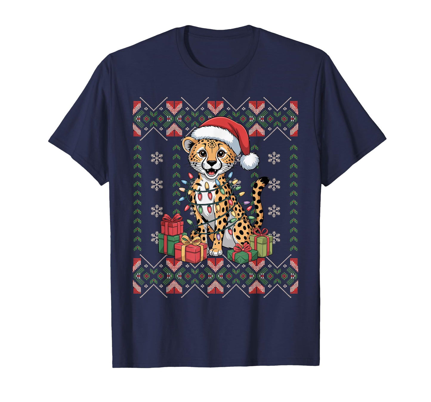 Santa Chicken Christmas Ugly Sweater Funny Holiday Pajamas T-Shirt