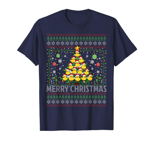 Ducks Christmas Tree Happy Christmas Funny Ugly Christmas T-Shirt