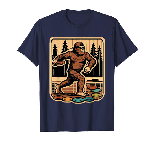 Disc Golf Sasquatch Vintage Funny Disc Golf T-Shirt
