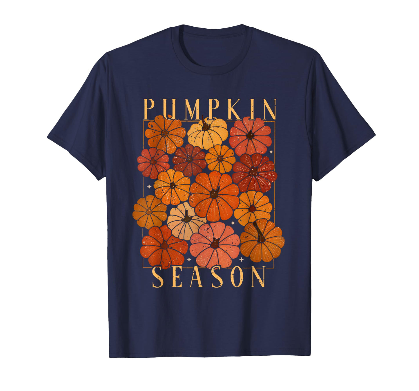 Pumpkin Season Autumn Fall Y'all Leaves Thanksgiving Vintage T-Shirt