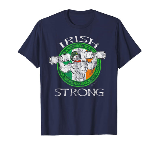 Strongman Powerlifting Irish funny Weightlifting Dad Gym T-Shirt