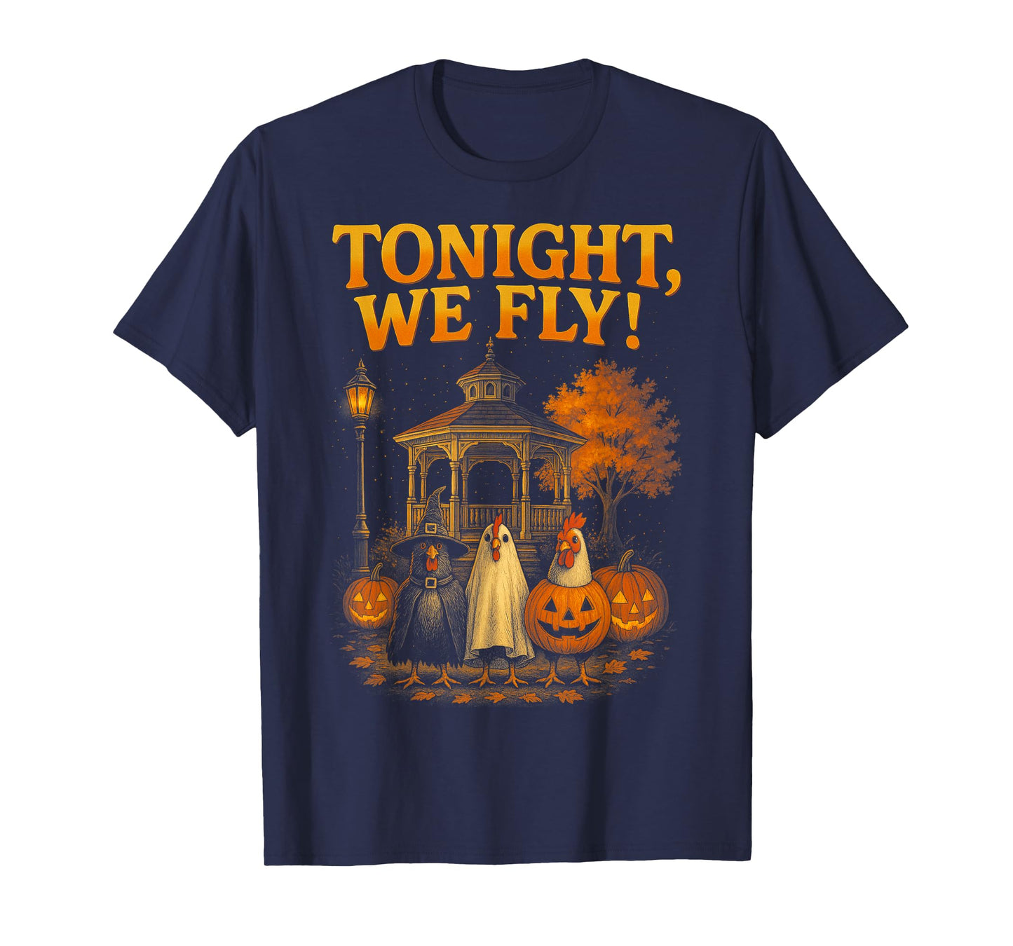 HUGvyn Tonight We Fly Halloween Spooky Chicken Ghost Gazebo T-Shirt