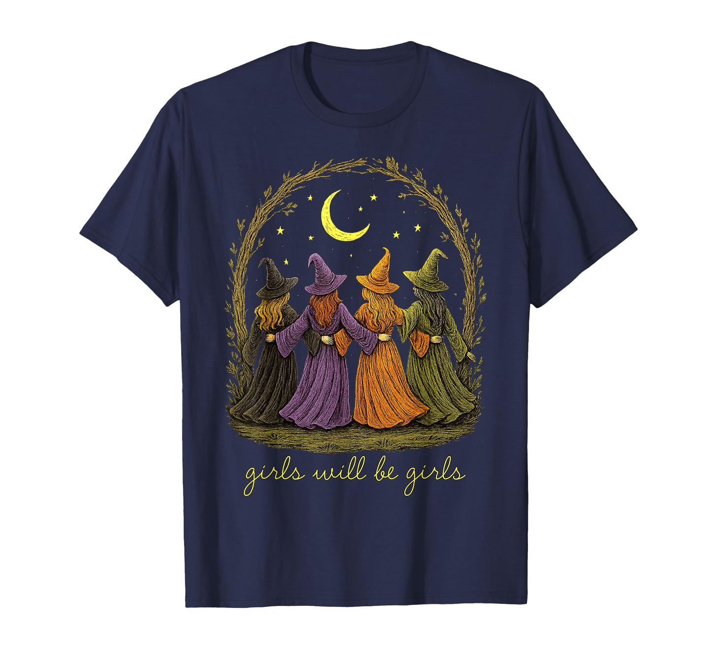 Halloween Spooky Witch Girl Will Be Girls Feminist Women T-Shirt