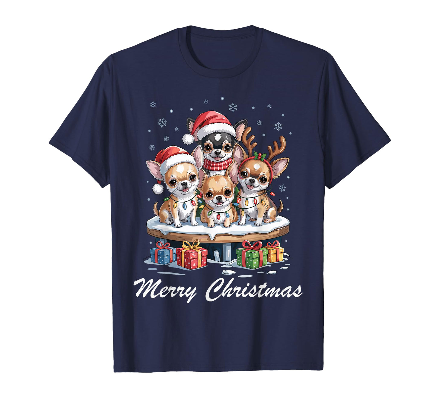 Chihuahua Merry Christmas Funny Dog Lovers Holiday Pajama T-Shirt
