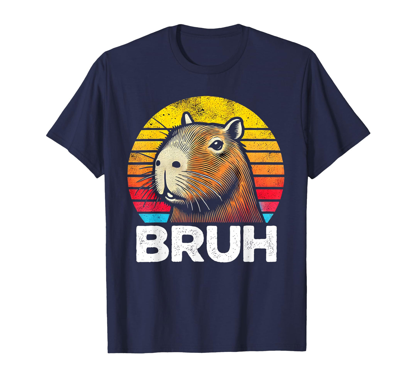 Retro Vintage Capybara Bruh Meme For Boys Girls Men Women T-Shirt