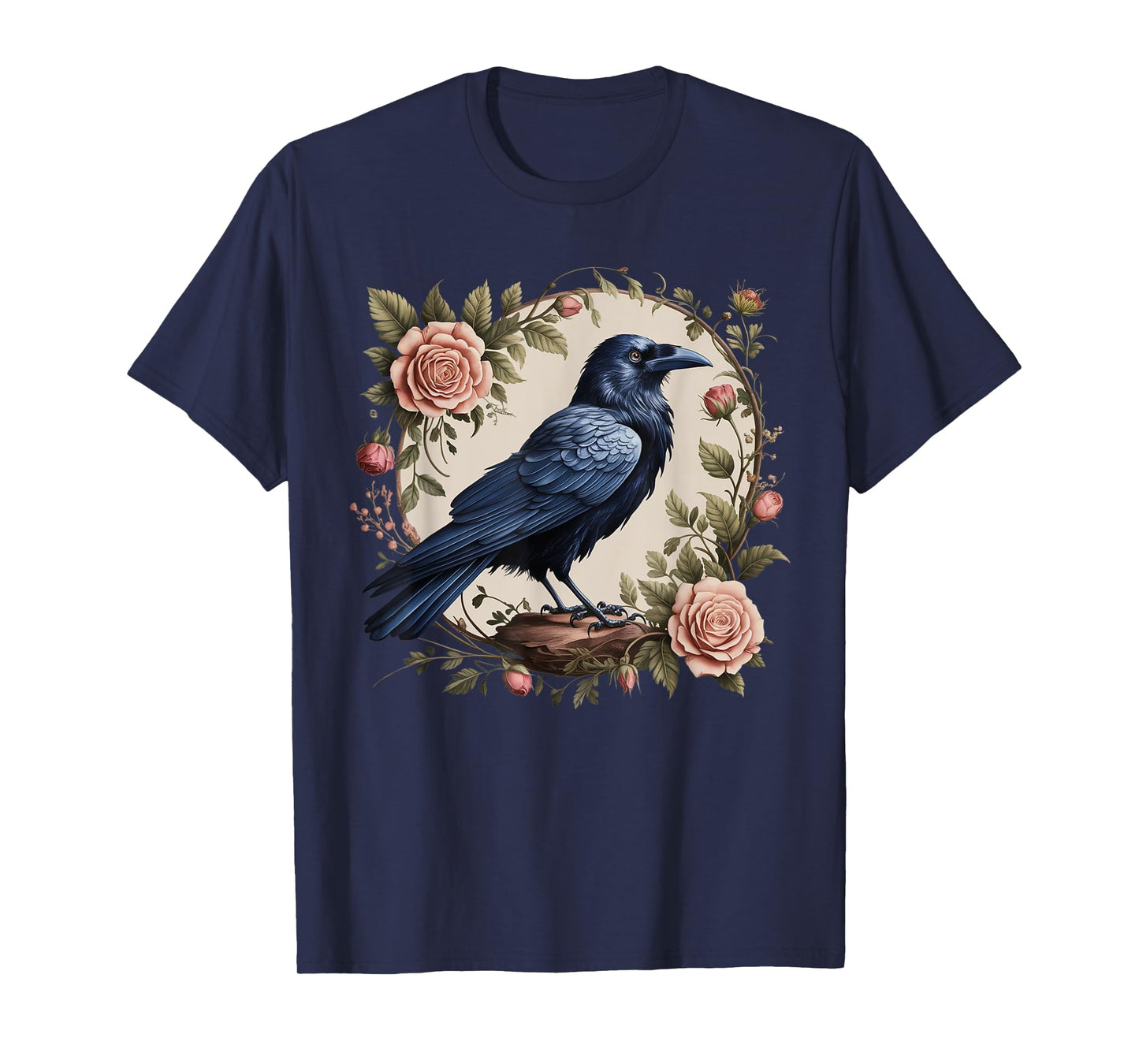 Vintage Raven Tarot Card Gothic Dark Academia Witchy Raven T-Shirt