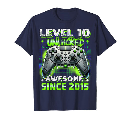10th Birthday Boy Level 10 Gamer 10 Year Video Game Party T-Shirt