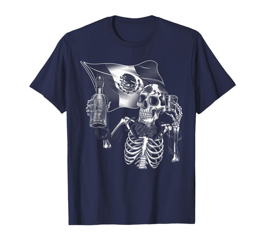 Mexico Vintage Skeleton Tequila Dia De Los Muertos Mexican T-Shirt