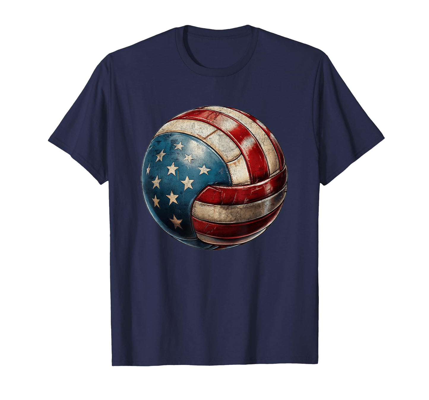 Volleyball USA Flag Support the Team Vintage Distressed T-Shirt