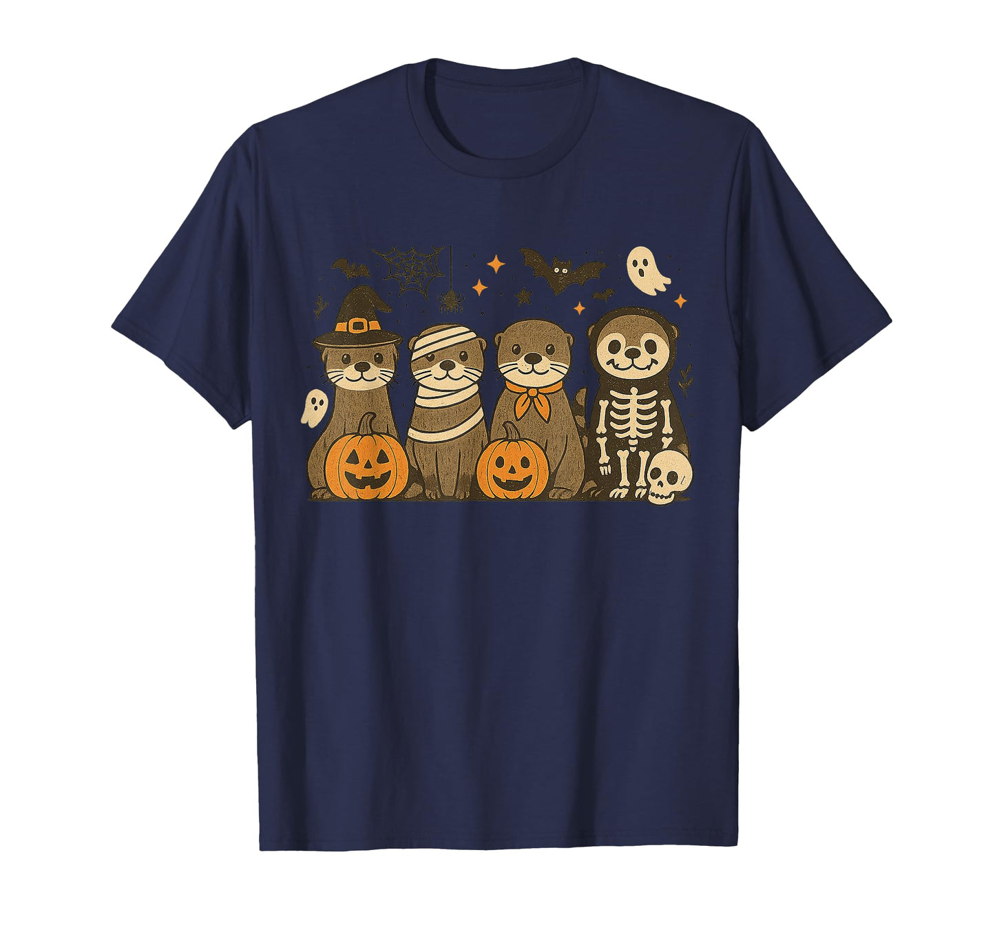 Halloween Otter Costumes Ghost Witch Mummy Gifts Men Women T-Shirt
