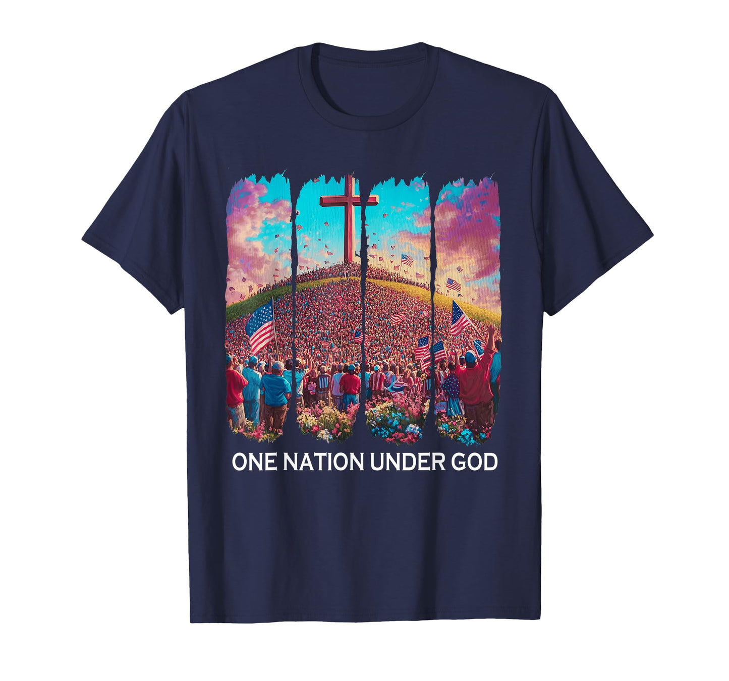 One Nation Under God - Christian America for 4th Of July T-Shirt
