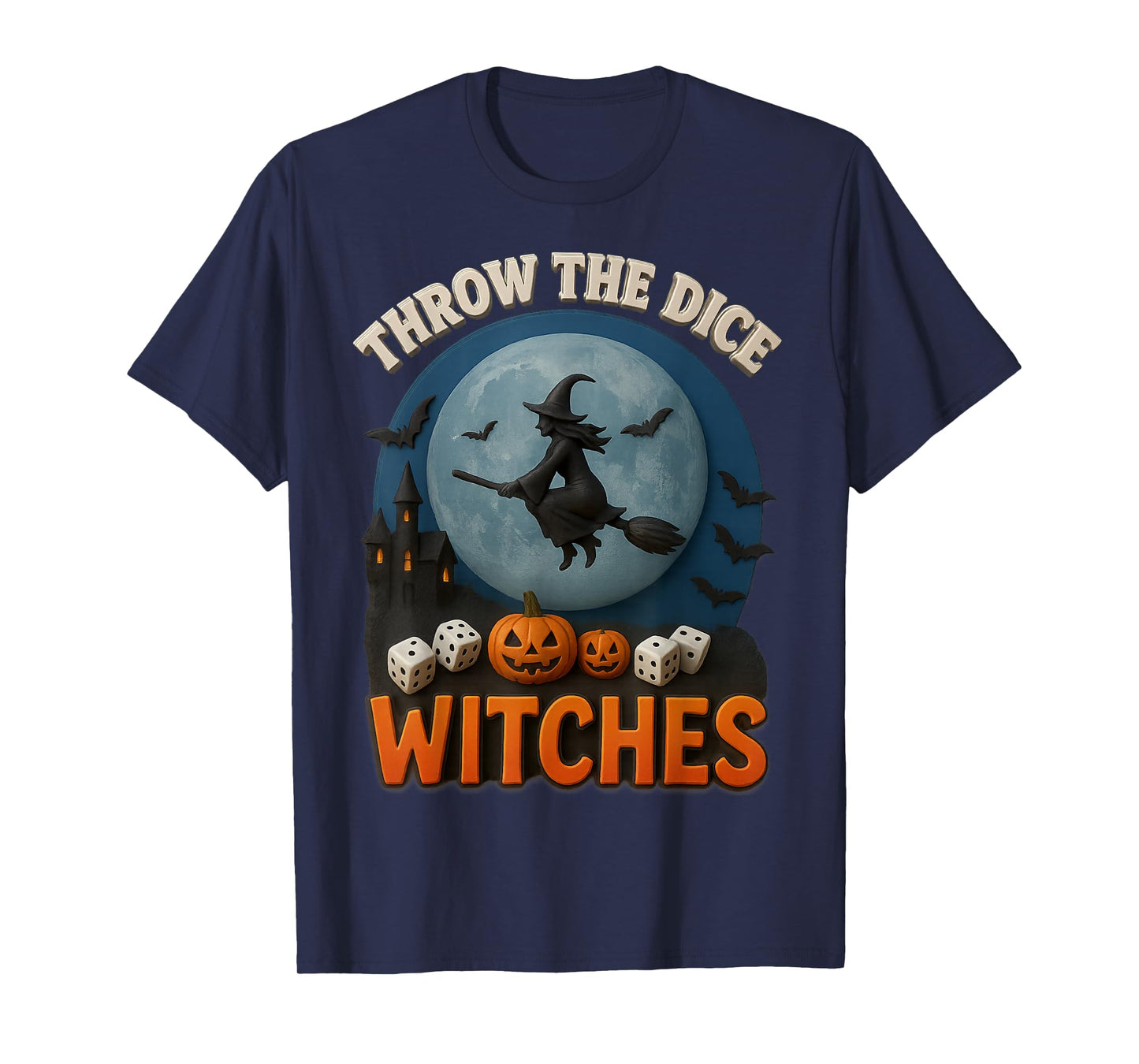 Throw The Dice Witches Bunco Party Funny Halloween Costume T-Shirt
