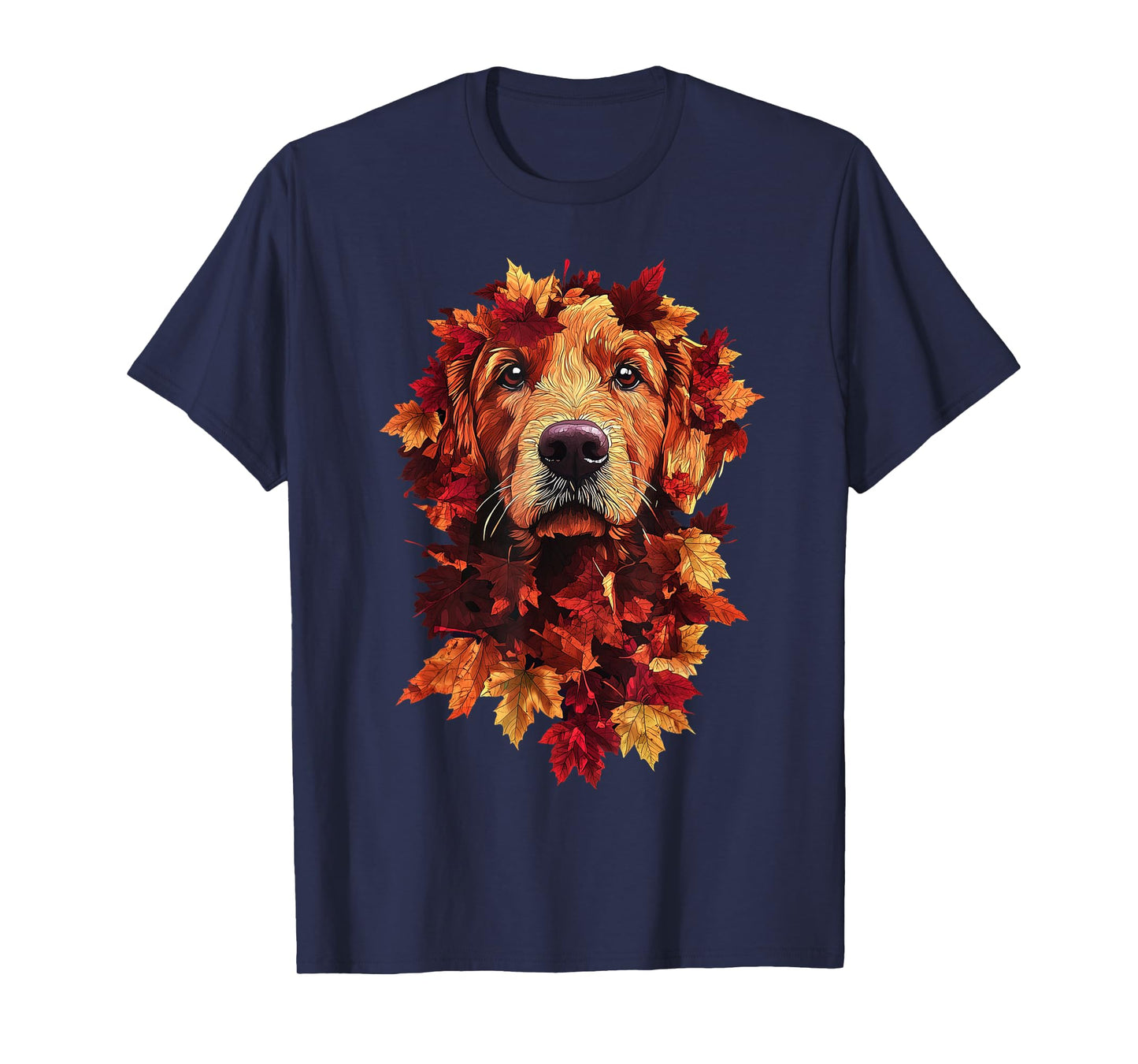 Golden Retriever Autumn Leaves Fall Nature Lover Dog Mom T-Shirt
