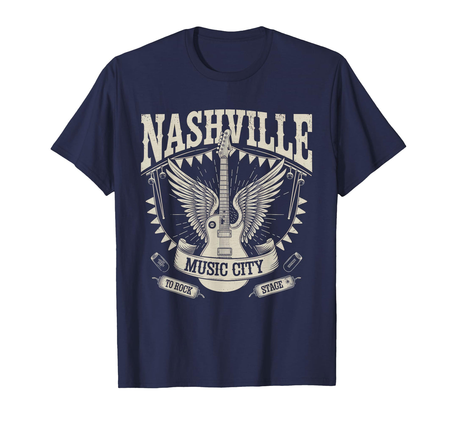 Nashville Music City Tshirt Women Men Tennessee Rock Country T-Shirt