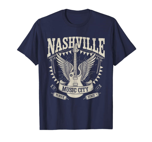 Nashville Music City Tshirt Women Men Tennessee Rock Country T-Shirt