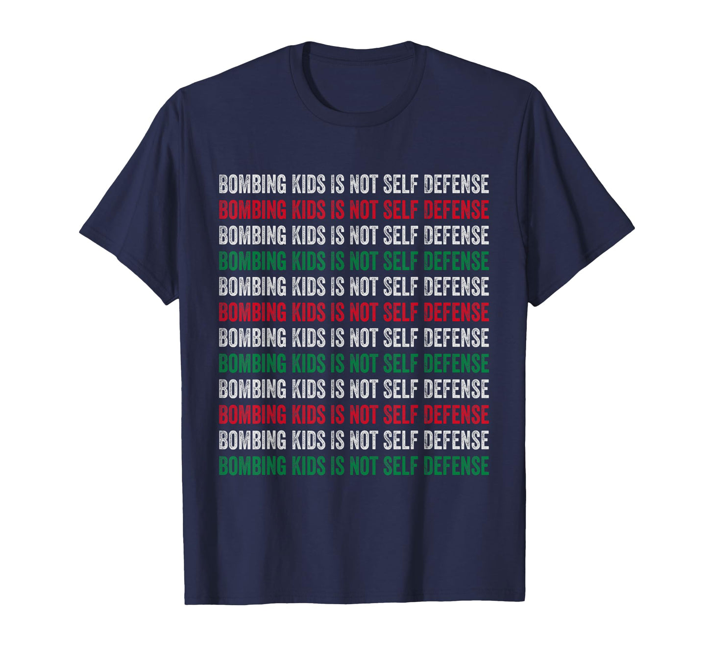 Bombing Kids Is Not Self Defense Palestine Flag Vintage T-Shirt