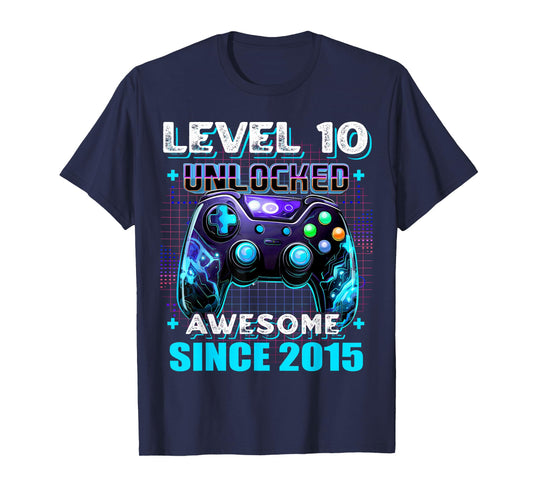 10th Birthday Boy Level 10 Gamer 10 Year Video Game Party T-Shirt