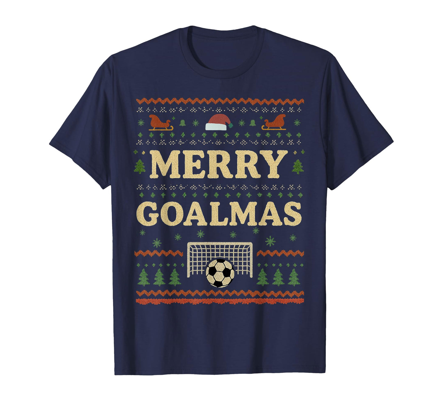 Merry Goalmas Soccer Christmas Vintage Funny Xmas Holiday T-Shirt