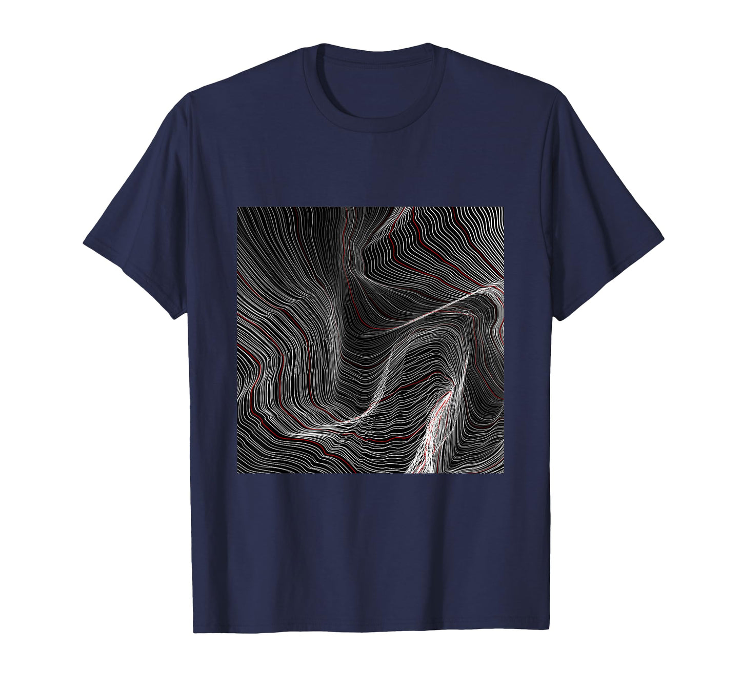 Cool Abstract Black Square With Waves Graphic Cool Designs T-Shirt