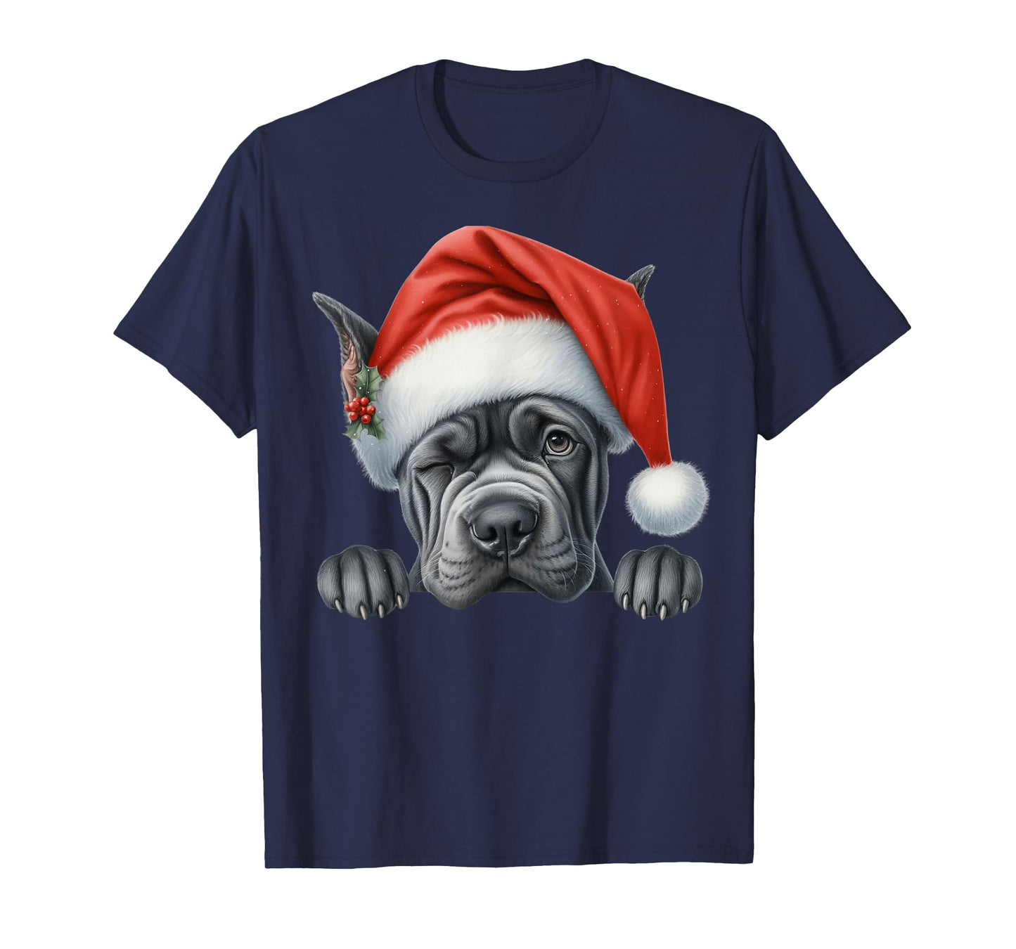 Cane Corso Dog Christmas Santa Hat Dog Mom Dad T-Shirt