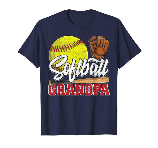 Softball Grandpa Softball Player Game Day Father's Day T-Shirt