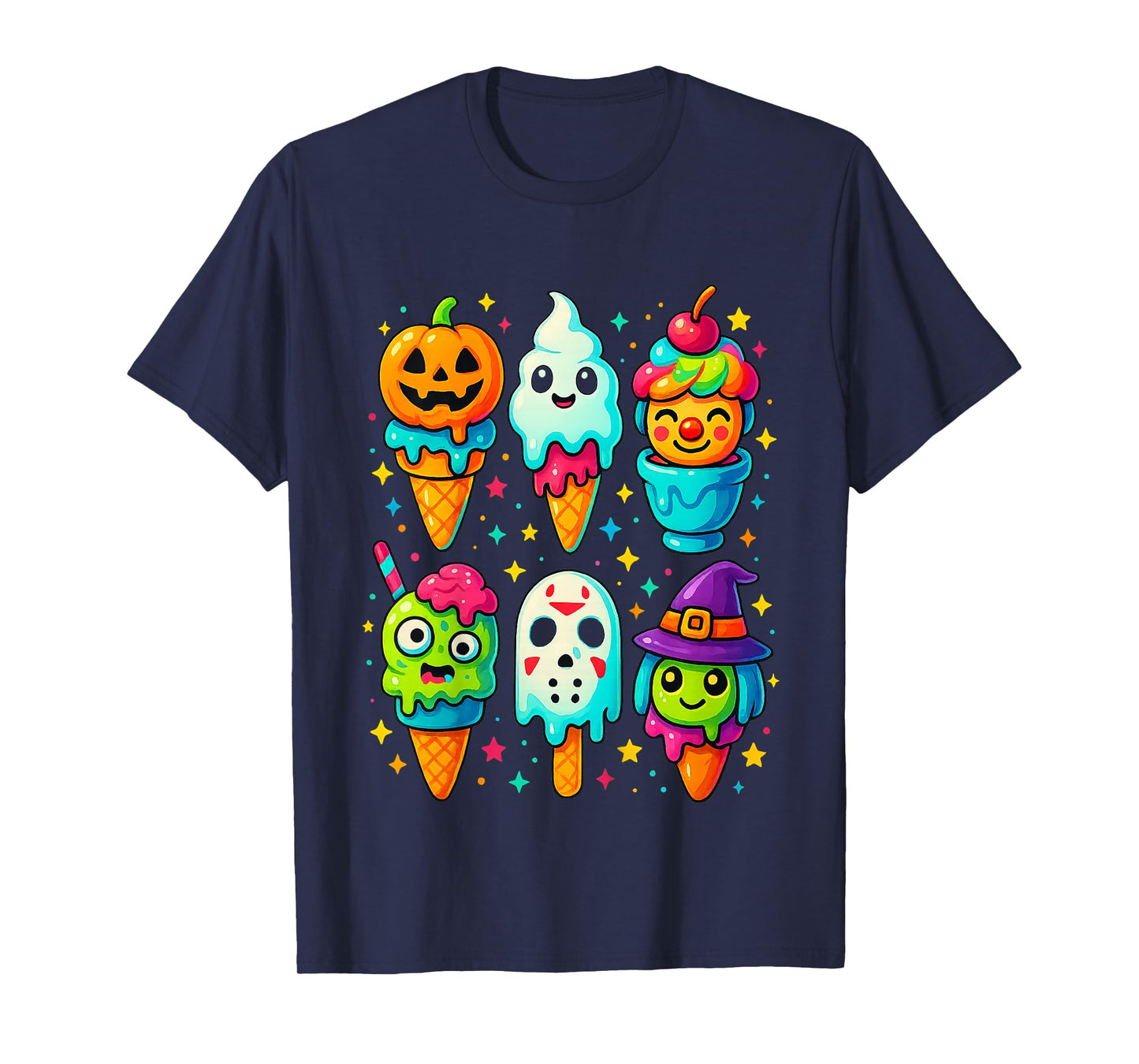 Funny Horror Ice Cream Pops Summerween Halloween 3D Candy T-Shirt