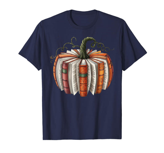 Fall Book Pumpkin Halloween T-Shirt