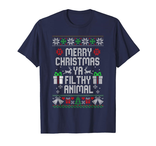 Merry Christmas Animal Filthy Ya Xmas Pajama T-Shirt