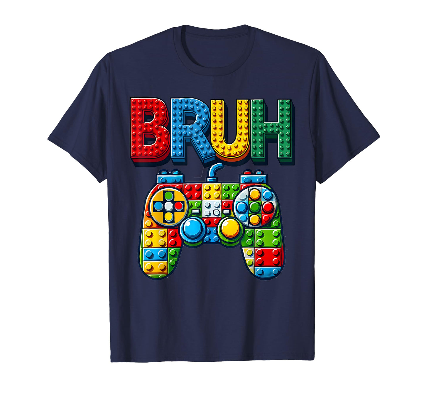 Play Building Blocks Bruh Saying Gamer Boys Brick Builder T-Shirt