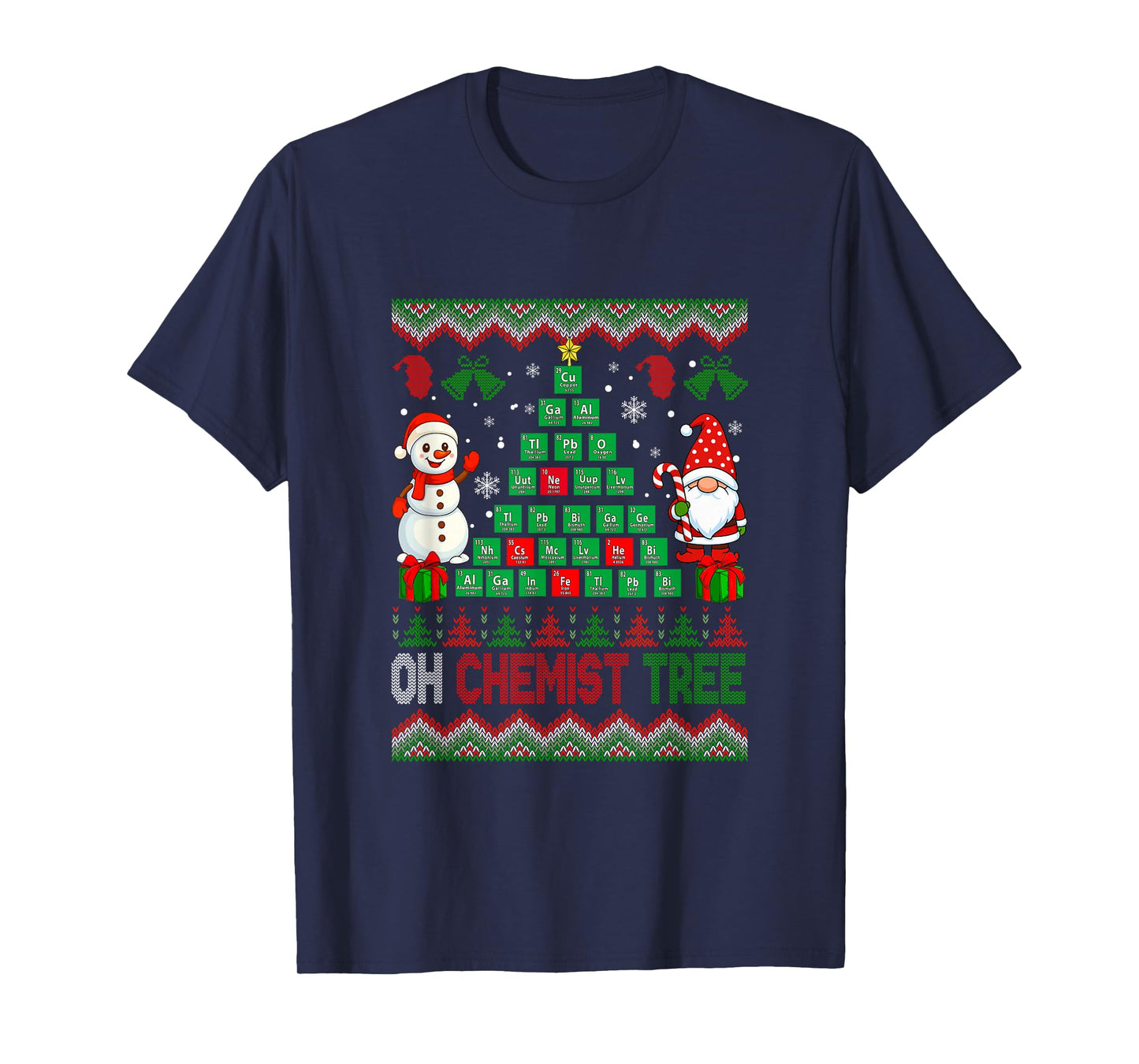 Christmas Tree Chemistry Elements Sweater Teachers Students T-Shirt