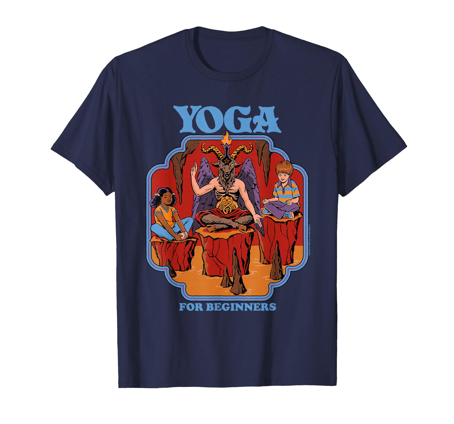 Satanic Yoga Sarcastic Retro Vintage Funny Adult Humor T-Shirt