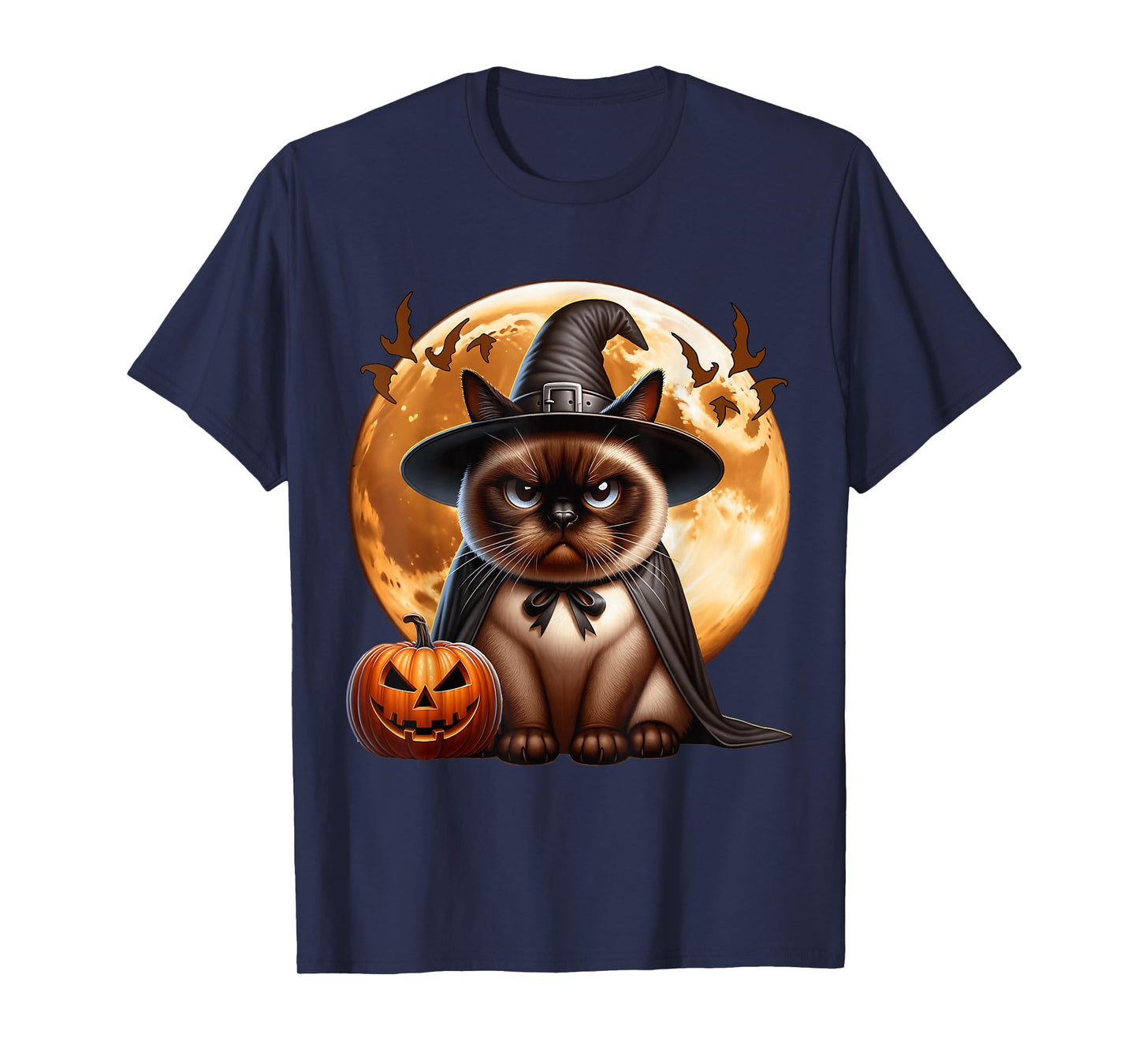 Siamese Cat Halloween Costume Witch Cat T-Shirt