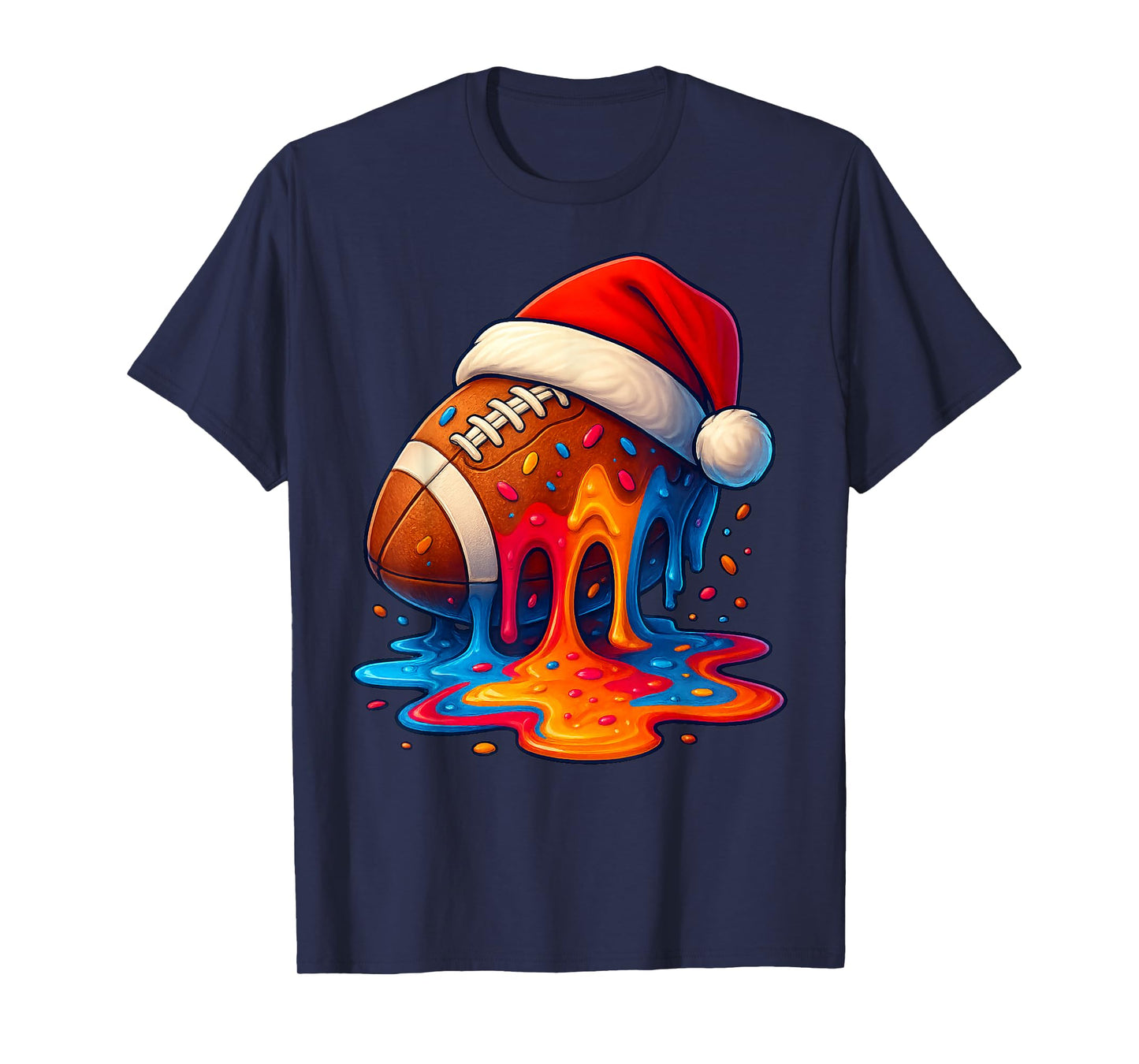 Christmas Football Drip Boys Soccer Xmas American Flag T-Shirt
