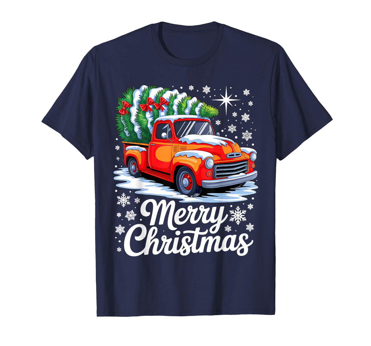 Merry Christmas Red Truck Family Matching Christmas Pajama T-Shirt