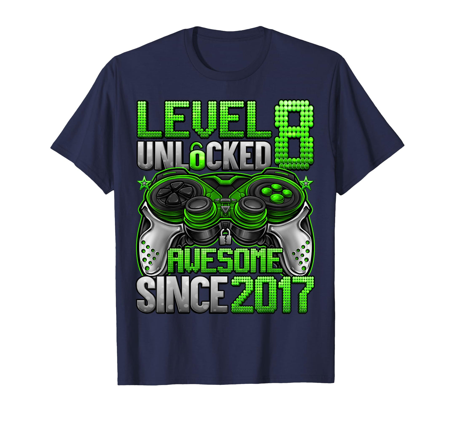 Level 8 Unlocked 8 Year Old Gifts For Boys 8th Birthday Boy T-Shirt