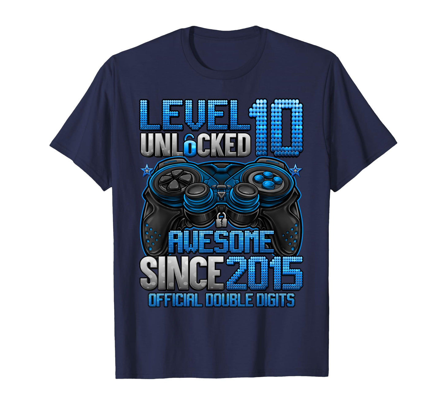 Official Double Digits Level 10 Unlocked 10th Birthday Boy T-Shirt