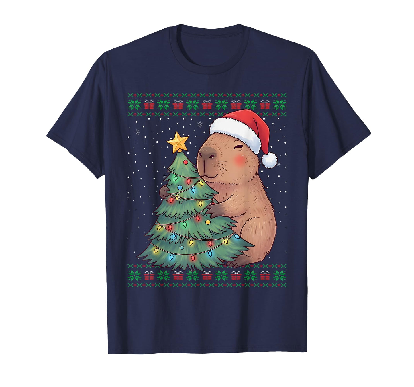 Cute Capybara Ugly Christmas Sweater T-Shirt