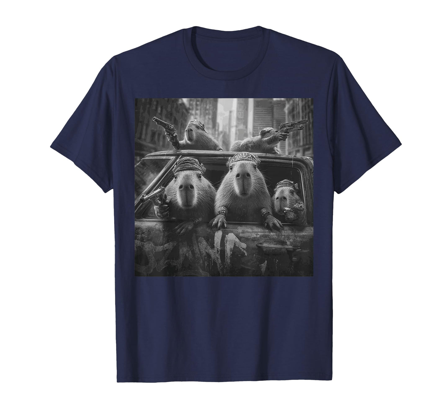 Funny Graphic Capybara Gangster Adult Funny T-Shirt