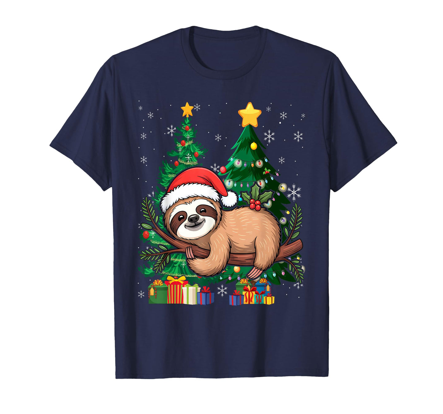 Sloth Merry Christmas Sweater Santa Slothmas T-Shirt