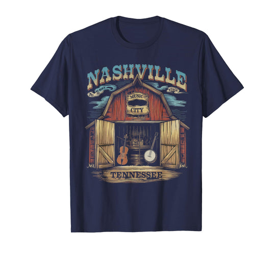 Nashville Music City Tshirt Women Men Tennessee Rock Country T-Shirt